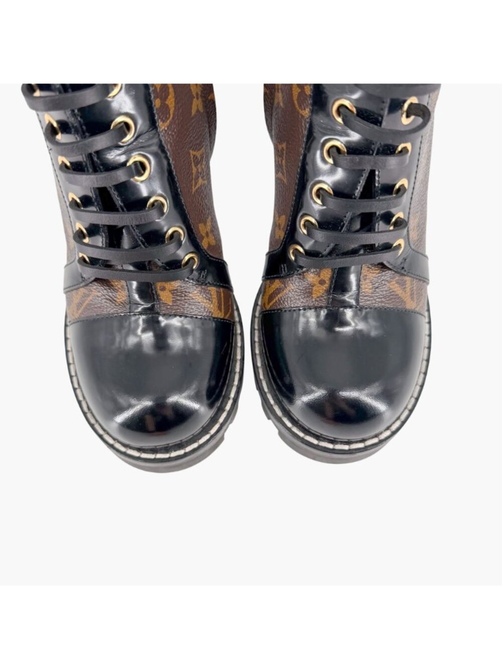 Louis Vuitton Star Trail Combat Boots LV Monogram Brown Size 38.5 US 8.5 Women's - Picture 3 of 15
